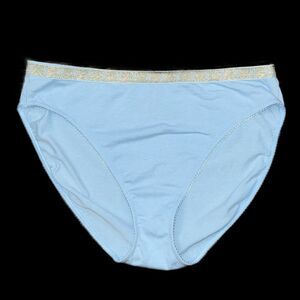 Victoria’s Secret Stretch Cotton High Leg Brief Panty Blue Large